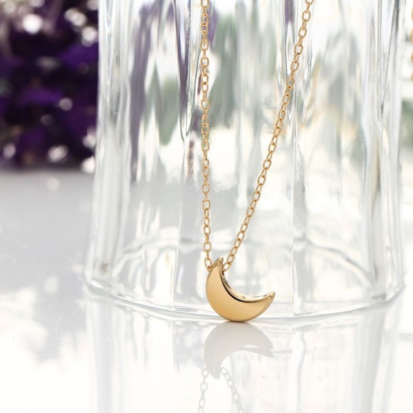 **ALANDRA* Crescent Moon Pendant Choker Necklace - Picture 4 of 8